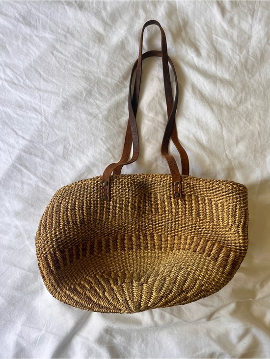 Handbags - Vintage Jute Sisal Tote Neutral Tones